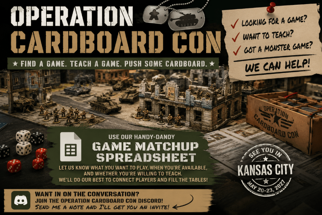 Looking for a Game? Operation Cardboard Con Can&nbsp;Help!